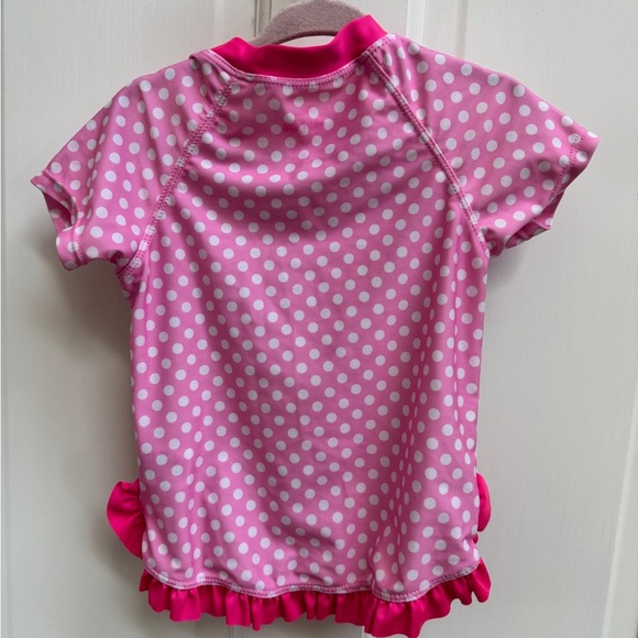 NWOT Disney Junior 3T Girls Minnie Mouse Pink Rashguard Swim Shirt Bathingsuit - Picture 4 of 4